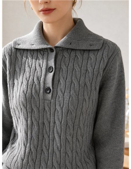Jersey trenzado cuello polo
