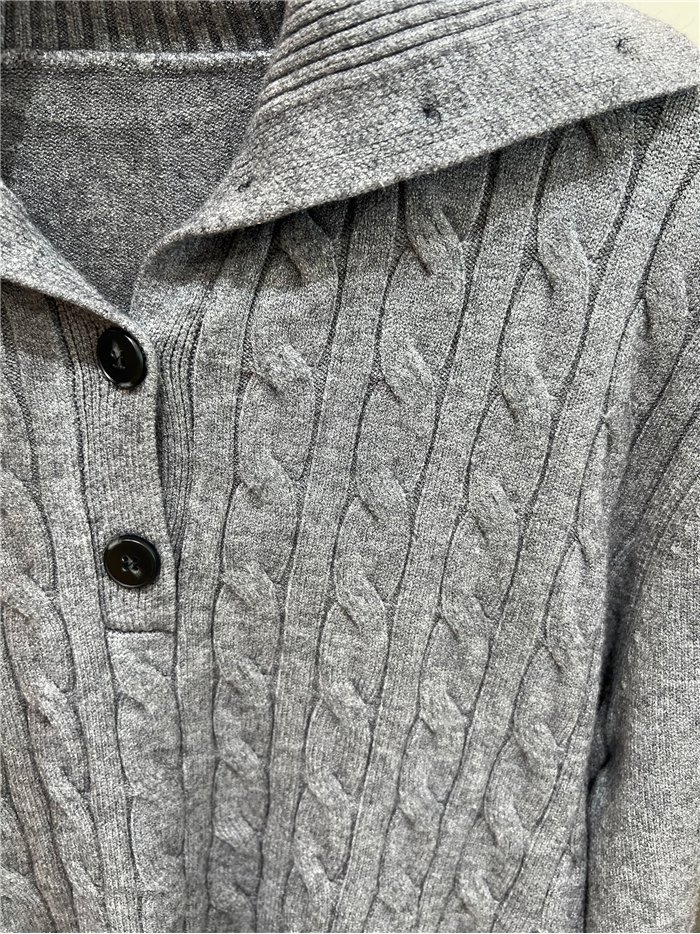 Jersey trenzado cuello polo