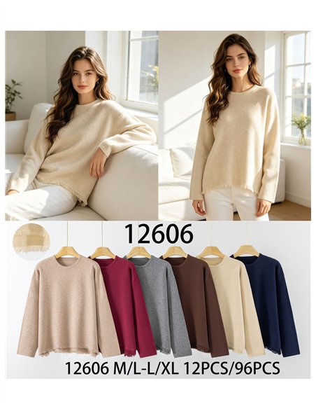 Jersey soft con bajo desflecado