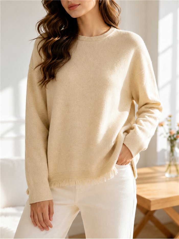 Jersey soft con bajo desflecado