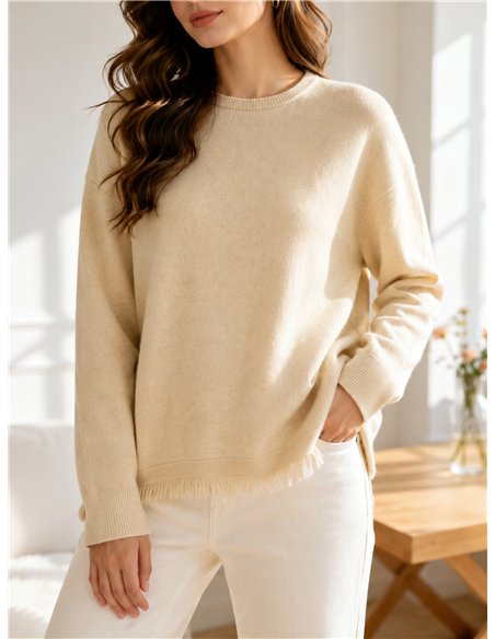 Jersey soft con bajo desflecado