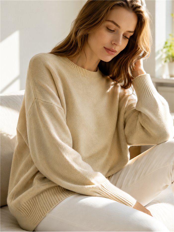 Jersey oversize con bajo redondeado