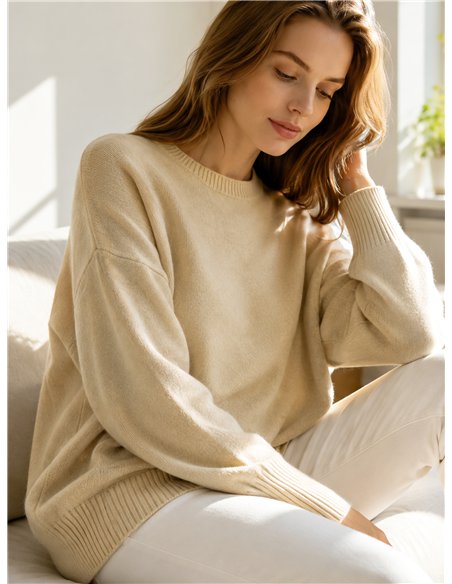 Jersey oversize con bajo redondeado