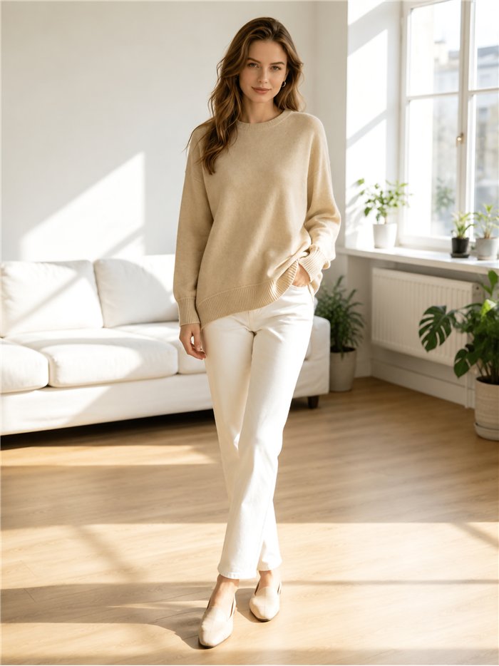 Jersey oversize con bajo redondeado