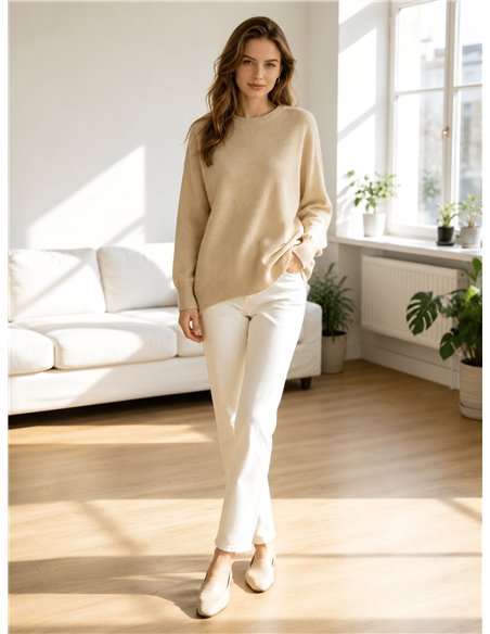 Jersey oversize con bajo redondeado