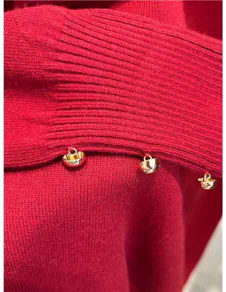 Jersey soft con botones dorados en puño