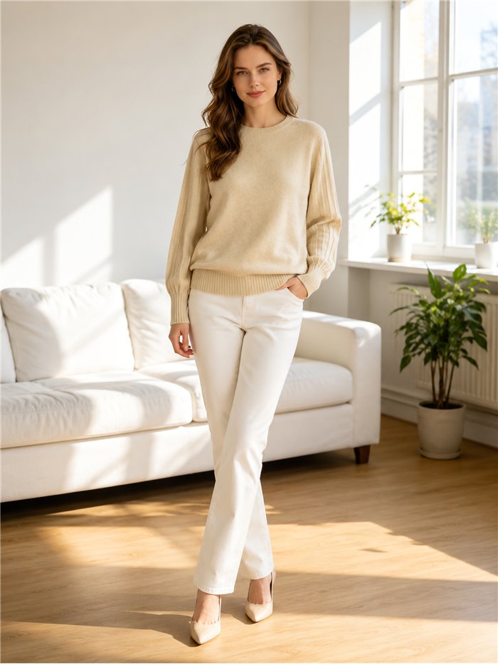 Jersey soft con mangas plisadas