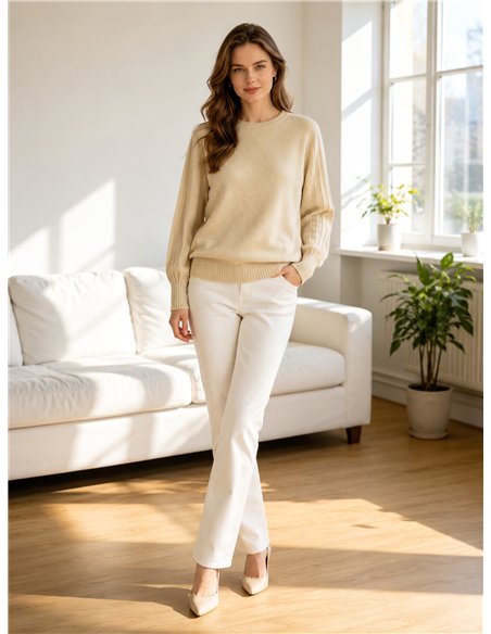 Jersey soft con mangas plisadas