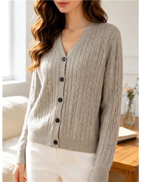 Chaqueta trenzada con hilo metalizado