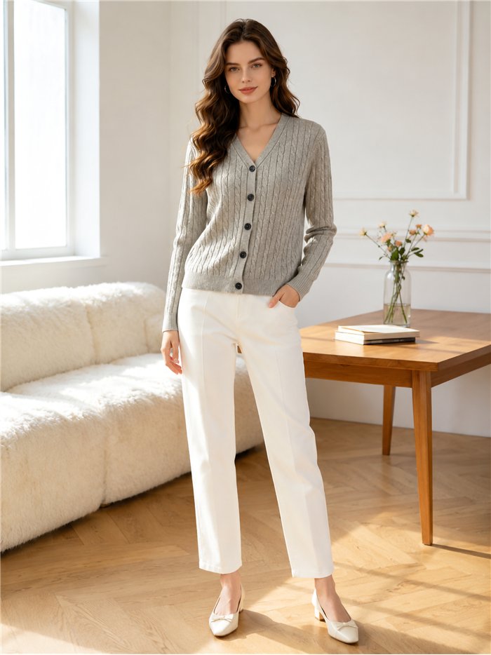 Chaqueta trenzada con hilo metalizado