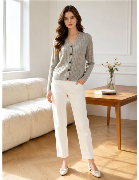 Chaqueta trenzada con hilo metalizado