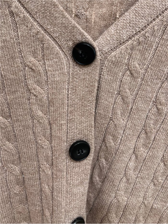 Chaqueta trenzada con hilo metalizado