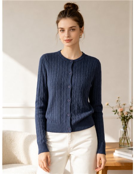 Chaqueta trenzada botones con hilo metalizado