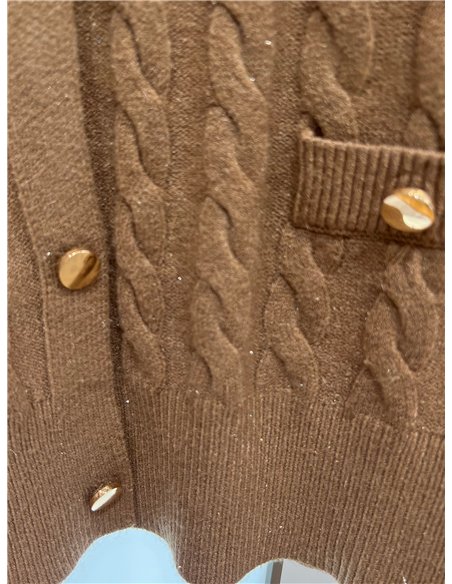 Chaqueta trenzada botones dorados con hilo metalizado
