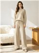Conjunto jersey detalle trenzado y pantalón wide leg