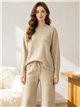 Conjunto jersey detalle trenzado y pantalón wide leg