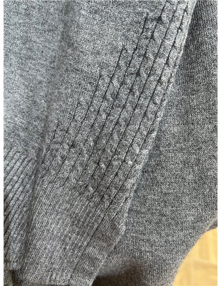 Conjunto jersey detalle trenzado y pantalón wide leg