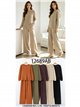 Conjunto jersey bajo desflecado y pantalón wide leg