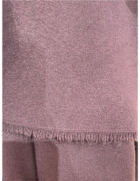 Conjunto jersey bajo desflecado y pantalón wide leg