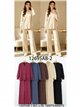 Conjunto jersey cuello pico y pantalón wide leg