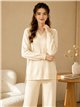 Conjunto jersey cuello pico y pantalón wide leg