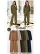 Conjunto jersey cuello polo y pantalón wide leg