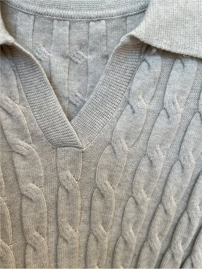 Jersey trenzado cuello polo