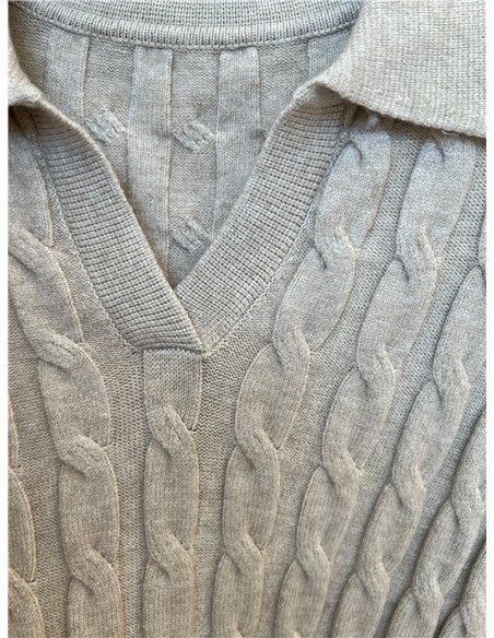 Jersey trenzado cuello polo