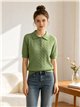 Jersey trenzado cuello polo con botones