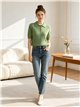 Jersey trenzado cuello polo con botones