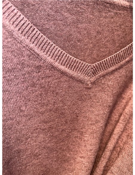 Jersey básico de punto fino cuello pico