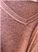 Jersey básico de punto fino cuello pico