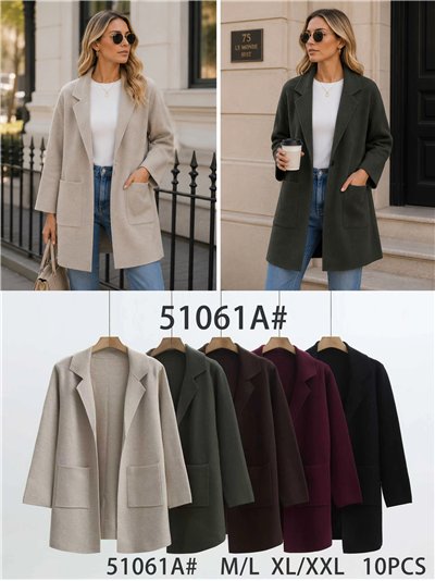 Long lapel knit coat jacket 2