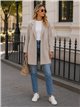 Chaqueta larga de punto con solapa