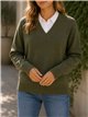 Jersey pico con cuello camisa