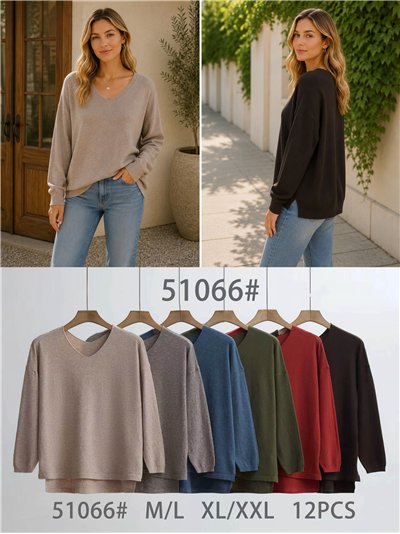 Jersey amplio de cuello pico 2