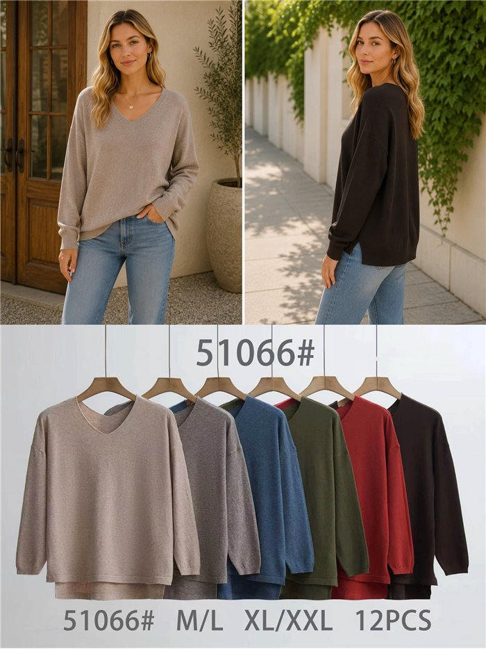 Jersey amplio de cuello pico