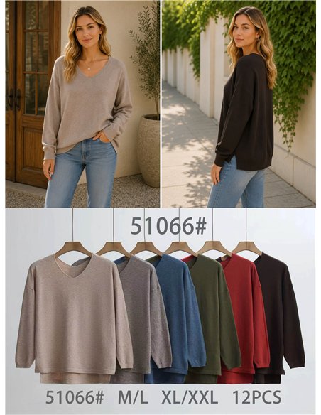 Jersey amplio de cuello pico
