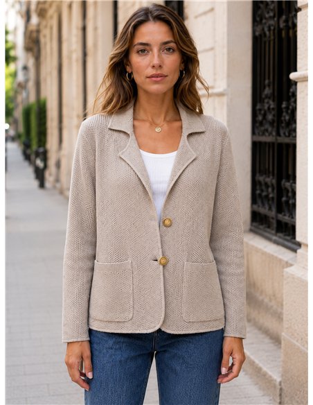 Weicher Strickblazer mit Taschen