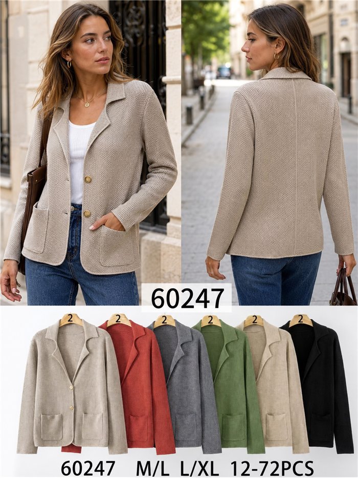 Weicher Strickblazer mit Taschen