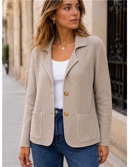 Weicher Strickblazer mit Taschen