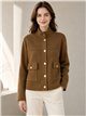 Chaqueta cuello alto con botones dorados