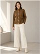 Chaqueta cuello alto con botones dorados