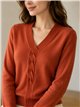 Jersey cuello pico con trenza central