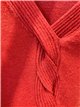 Jersey cuello pico con trenza central