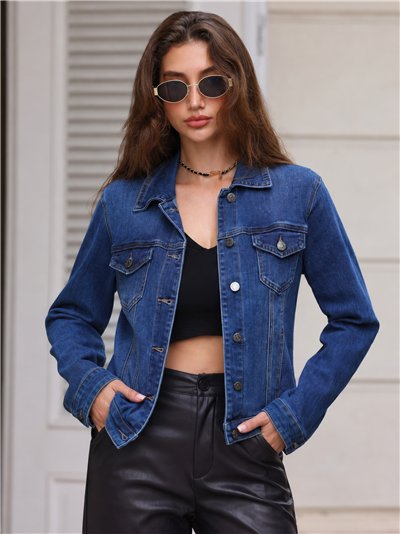 Chaqueta vaquera básica con bolsillos