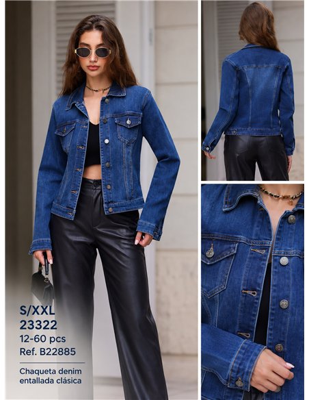 Chaqueta vaquera básica con bolsillos