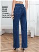 Jeans wide leg bordado lazos