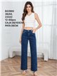 Jeans wide leg bordado lazos