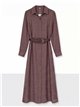 Vestido midi camisero fluido con cinturón